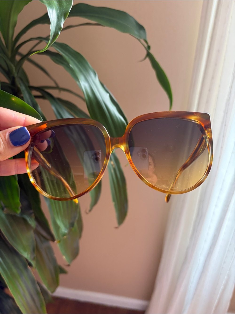 Celine Blonde Havana Full Rim Tortoiseshell Gradient Lens Women's Sunglasses